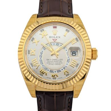 Rolex 326138 Sky-Dweller Silver Roman Dial 42mm 2017 Box & Papers NOS