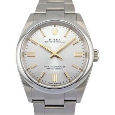 Rolex 126000 Oyster Perpetual Sunburst Silver Dial 36mm 2023 Box & Papers
