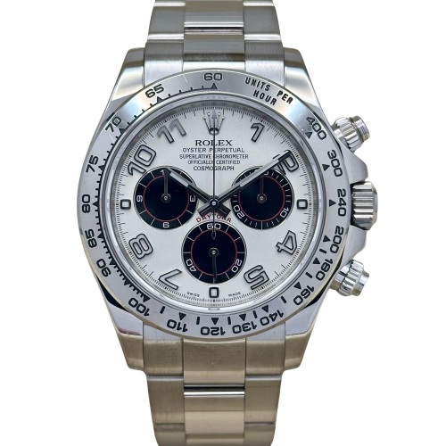 Rolex Cosmograph Daytona Panda Racing Dial Ref 18K White Gold 116509