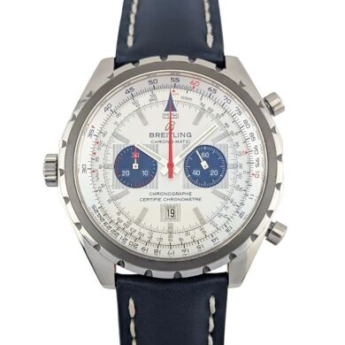 Breitling A41360 Chrono-Matic Left-Handed Blue Leather Strap 44mm 2005