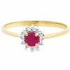 Ruby and Diamond set ring in 9ct Yellow Gold