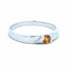 Yellow Sapphire 14K white gold solitare ring - 2