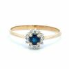 Blue Sapphire and Diamond Ring in 9K Yellow Gold