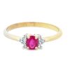 Ruby and Diamond set ring in 9ct Yellow Gold