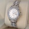 Rolex 69159G Lady-Datejust 18k White Gold Diamond 26mm 1986 Box & COA - 4