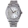 Rolex Day-Date II 41MM White Gold 218239 Silver Diamond