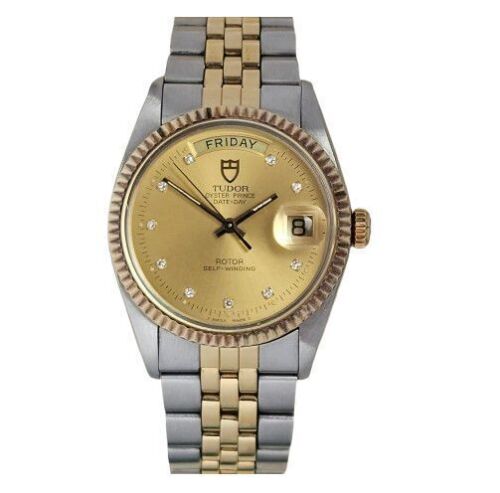Tudor Prince Date Day Champagne Diamond Dial 76213G