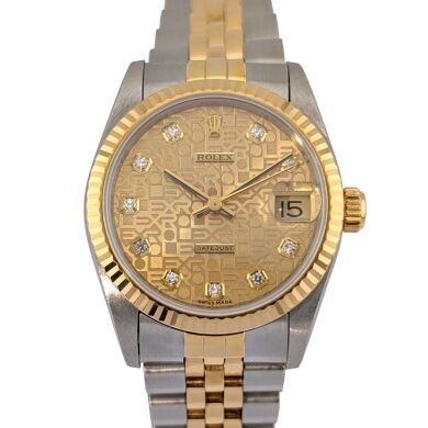 Rolex 68273 Datejust 31 Diamond Jubilee Dial 31mm 1996 Pouch & COA