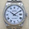 Rolex Datejust 36 18K White Gold Bezel Ref 1601 White Buckley Romans Dial 1968 - 3