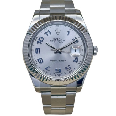 Rolex Datejust 41 II Rhodium Arabic Dial Ref 116334 2014