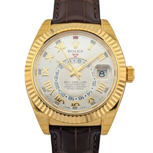 Rolex 326138 Sky-Dweller Silver Roman Dial 42mm Box & Papers NOS