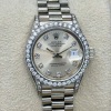 Rolex Lady-Datejust 26 President 18K White Gold Silver Diamond Dial Factory Diamond Set Ref 69159G - 2