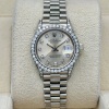 Rolex Lady-Datejust 26 President 18K White Gold Silver Diamond Dial Factory Diamond Set Ref 69159G - 5