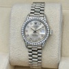 Rolex Lady-Datejust 26 President 18K White Gold Silver Diamond Dial Factory Diamond Set Ref 69159G - 6