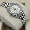 Rolex Lady-Datejust 26 President 18K White Gold Silver Diamond Dial Factory Diamond Set Ref 69159G - 7