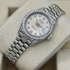 Rolex Lady-Datejust 26 President 18K White Gold Silver Diamond Dial Factory Diamond Set Ref 69159G - 8