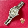 Rolex Lady-Datejust 26 President 18K White Gold Silver Diamond Dial Factory Diamond Set Ref 69159G - 11
