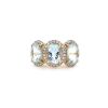 "WHOLESALER CLOSING DOWN MUST BE SOLD" 14K Yellow Gold, Aquamarine and Diamond, Halo Trilogy Ring - 2