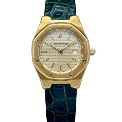 Audemars Piguet Royal Oak 28MM 18K Yellow Gold Champagne Ref 66800 2002