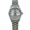 Rolex Lady-Datejust 26 President 18K White Gold Silver Diamond Dial Factory Diamond Set Ref 69159G