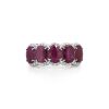 "WHOLESALER CLOSING DOWN MUST BE SOLD" 14K White Gold, Ruby and Diamond, Five Stone Halo Ring - 2