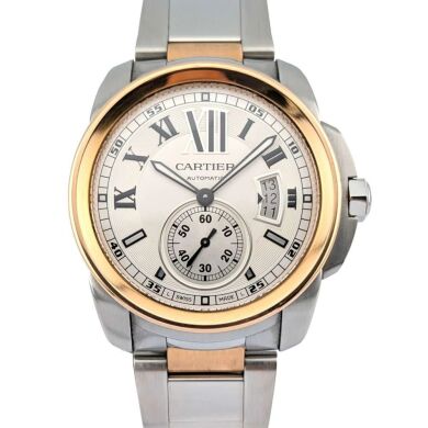 Cartier 3389 Calibre de Cartier Two Tone Silver Dial 42mm ~2010s