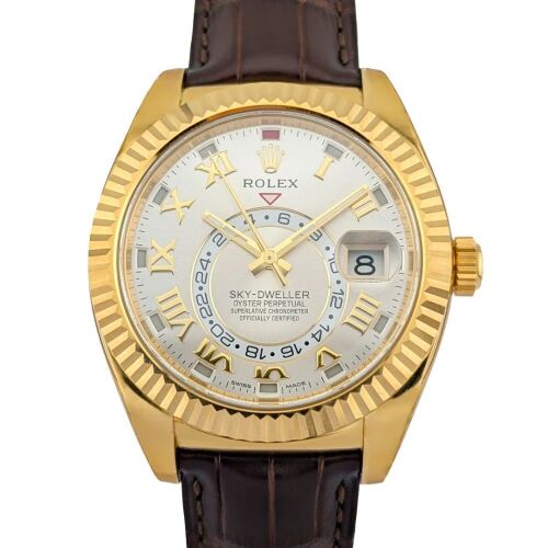 Rolex 326138 Sky-Dweller Silver Roman Dial 42mm 2017 Box & Papers