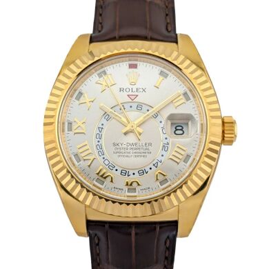 Rolex 326138 Sky-Dweller Silver Roman Dial 42mm 2017 Box & Papers