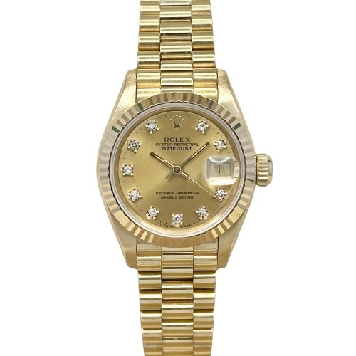 Rolex Lady-Datejust 26 President Champagne Dial 18K Yellow Gold
