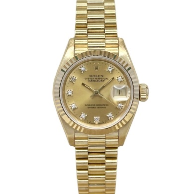 Rolex Lady-Datejust 26 President Champagne Dial 18K Yellow Gold