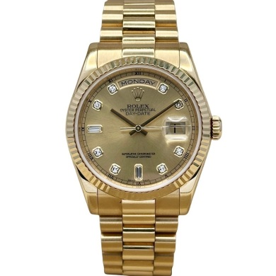 Rolex Day-Date 36 Champagne Diamond Ref 118238 2005
