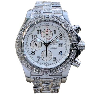 Breitling Super Avenger A13370 48mm Custom Diamond Masterpiece