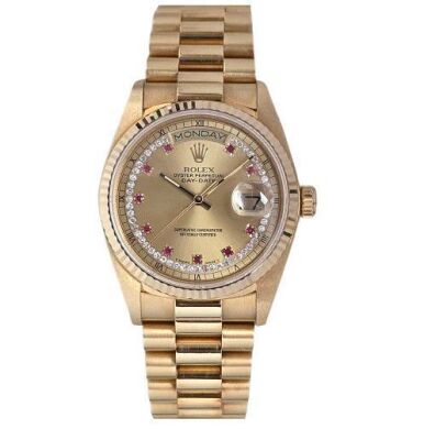Rolex Day-Date 36 Ruby String Dial 18038