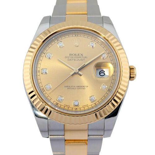 Rolex 116333 Datejust II Two Tone Champagne Diamond Dial 41mm ~2010s