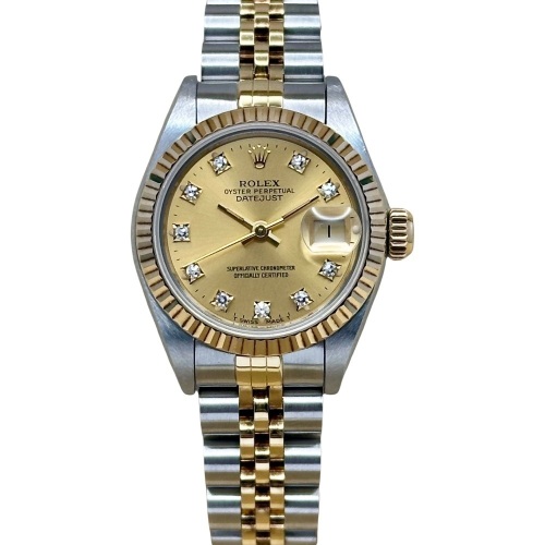Rolex Lady-Datejust 26 Champagne Diamond Ref 69173G