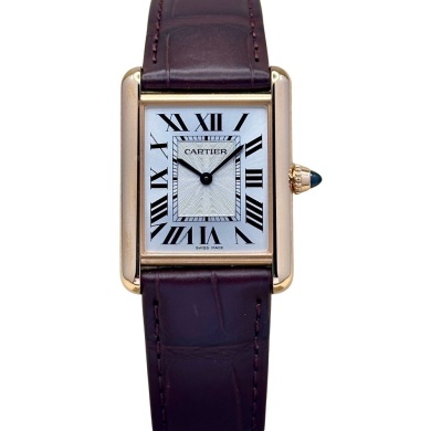Cartier Tank Louis Cartier White Guilloch&eacute; Romans 18K Rose Gold Ref WGTA0011 2025 NEW