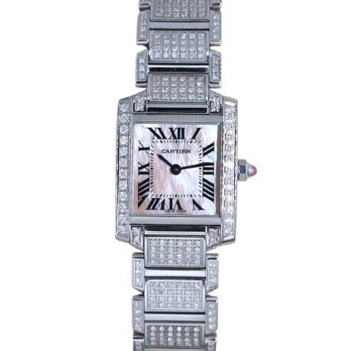 Cartier Tank Fran&ccedil;aise Custom Natural Diamond with Mother of Pearl Dial