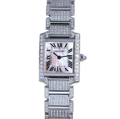 Cartier Tank Fran&ccedil;aise Custom Natural Diamond with Mother of Pearl Dial