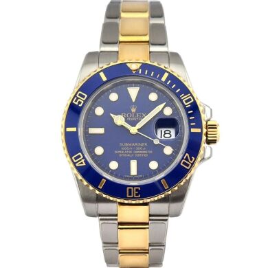 Rolex 116613LB Submariner Date Two Tone Bluesy &ldquo;Flat Blue&rdquo; 40mm 2014 Box & Papers