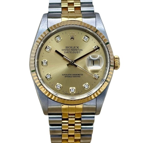Rolex Datejust 36 Champagne Big Diamond Ref 16233 2000