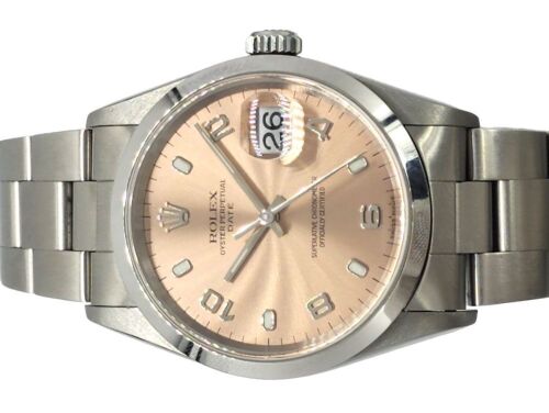 Rolex Datejust Pink Salmon 34mm 1999 A Serial Ref: 15000