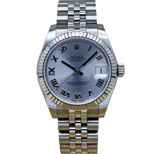 Rolex Datejust 31 Silver Romans 18K White Gold Ref 178274 2018
