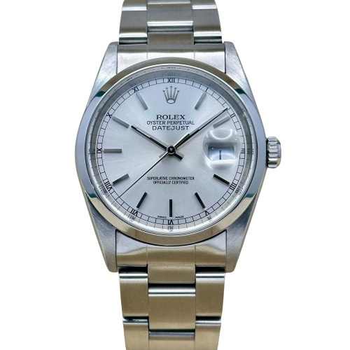 Rolex Datejust 36 Sunburst Silver Ref 16200 2002 Collectors Set