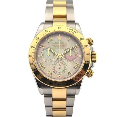 Rolex 116523 Cosmograph Daytona Two Tone Tahitian MOP Dial 40mm 2004 F Serial