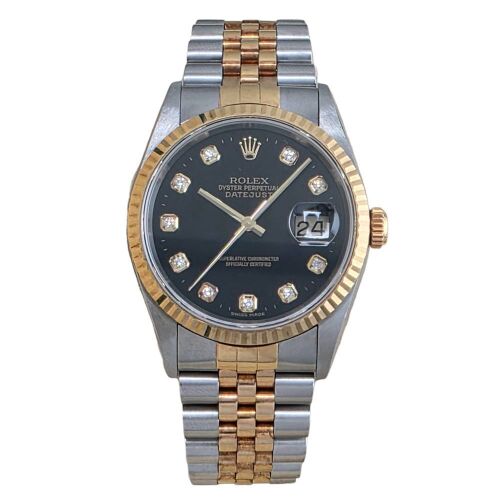 Rolex Datejust 36 Black Diamond Dial 16233G