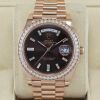 Rolex Day-Date 228345RBR Chocolate Baguette Dial Factory Diamonds - 2