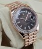 Rolex Day-Date 228345RBR Chocolate Baguette Dial Factory Diamonds - 4