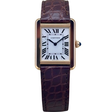 Cartier Tank Solo White Romans 18K Rose Gold Ref W5200024 2021