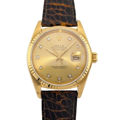 Rolex 16018 Datejust 36 Champagne Diamond Dial 36mm 1983