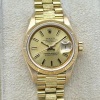 Rolex Lady-Datejust 26 Champagne Bark President 18K Yellow Gold Ref 69278 - 3